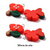 Dije flor roja con tallo en resina 30mm con armella de acero inoxidable. Paq. 10 piezas - comprar en línea
