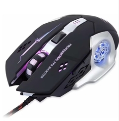 Mouse Gamer USB Com LED 4800 DPI 6 Botões EBAI