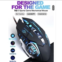 Mouse Gamer USB Com LED 4800 DPI 6 Botões EBAI