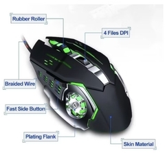 Mouse Gamer USB Com LED 4800 DPI 6 Botões EBAI - comprar online