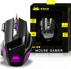 Mouse Gamer Usb 2400 Dpi com Led 7 Botões Knup - comprar online