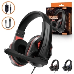 Fone Headset Gamer Com Microfone P3 3.5mm + Adaptador P2 Lehmox - LEF-1211