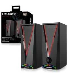 Caixa de Som Gamer para PC USB iluminação Led RGB LEHMOX - LEY-1874