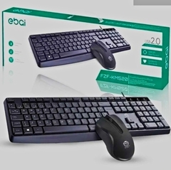 KIT Teclado E Mouse Com Fio USB 1200DPI ABNT2 EBAI