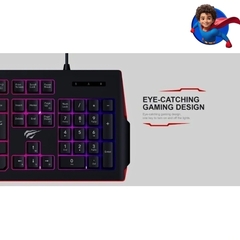 Teclado Gamer Havit Com Fio ABNT2 RGB KB866L - Preto na internet