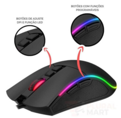 Mouse Gamer 6400 DPI Led RGB com Fio e Driver LEHMOX - GT-M2 na internet