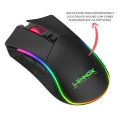 Mouse Gamer 6400 DPI Led RGB com Fio e Driver LEHMOX - GT-M2 - RDG EXPRESS