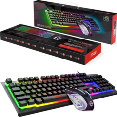 KIT Teclado E Mouse Gamer USB com LED RGB ABNT2 EBAI - KM900