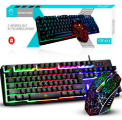 KIT Teclado E Mouse Gamer USB com LED RGB ABNT2 EBAI - FZF-K13 na internet