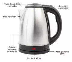 Pava Eléctrica Maxon Acero Inoxidable 1.8 Litros 220v.