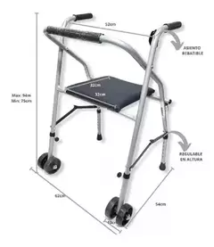 Andador Plegable y Regulable con Asiento para adultos - Tienda online