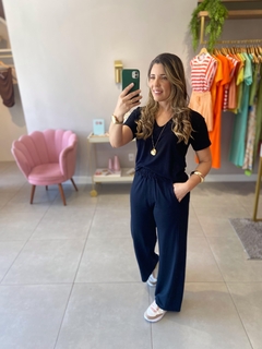 Conjunto preto em malha moletinho - comprar online