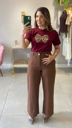 Tshirt vinho com aplicação - comprar online