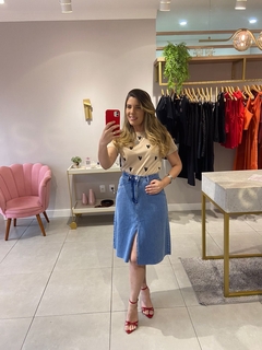 Saia Jeans com fenda - comprar online