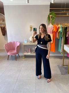 Conjunto preto em malha moletinho
