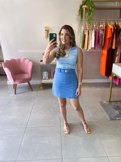 Short Saia Azul com fivela