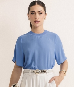 Blusa Azul Gola Punho