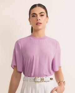 Blusa Rosa Gola Punho