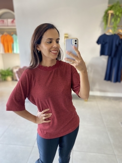 Blusa em Malha Mescla Vinho