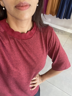 Blusa em Malha Mescla Vinho - comprar online