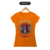 Camiseta laranja com estampa de caveira e rosas, com o texto "MOTORCYCLES RUN AND LIVE".