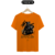 Camiseta laranja com estampa de um ninja em estilo Shinobi.