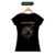 T-shirt preta com estampa de guitarra e chamas, com a frase "HEAVY METAL" em destaque.