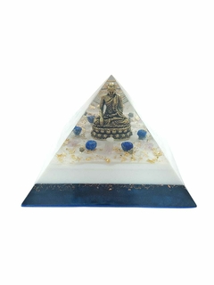 Pirâmide Orgonite Buda Proporção Queóps Base 12cm com Nanotecnologia