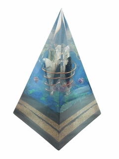 Pirâmide Orgonite Cianitas com Nanotecnologia e Tecnologia Keshe - loja online