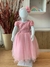 Vestido Bordado Rosa Claro