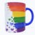 Caneca "Personalizável" Arco-Íris Azul Escuro – Orgulho LGBTQIAPN+ - Tinta Doce Presentes