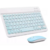 Kit Teclado + Mouse Sem Fio Bluetooth Para Notebook e Tablet-Azul Claro - loja online