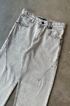 Wide leg rigido Tiro Medio c/pinzas (S YAGUAR) - nox denim