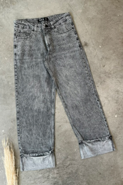 Wide leg rigido Tiro Bajo Botamanga Atracada C/Hotfix (H NASARA) - comprar online