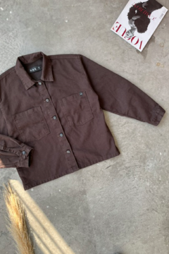 Camisaco rigido Oversize c/7 Botones Semi Corderoy Chocolate (CHOCO) en internet