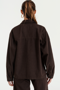 Camisaco rigido Oversize c/7 Botones Semi Corderoy Chocolate (CHOCO) - tienda online