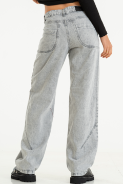 Wide leg rigido Tiro Medio c/pinzas (S YAGUAR) - nox denim
