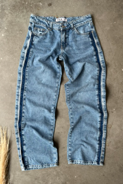 Wide leg rigido Tiro Medio c/tiras Laterales (ARA) - comprar online