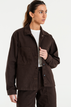 Camisaco rigido Oversize c/7 Botones Semi Corderoy Chocolate (CHOCO)