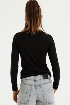 Remera manga larga basica. Morley elastizado (AGATA) - nox denim