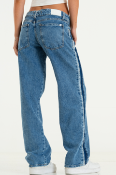 Wide leg rigido Tiro Medio c/tiras Laterales (ARA) - nox denim