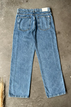 Wide leg rigido Tiro Medio c/tiras Laterales (ARA) - nox denim