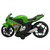 Super Moto 1600 Esportiva com Rodas com Fricção - Verde - Starkday