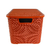 Caixa Organizadora Rattan Cesto com Tampa 15 Litros Terracota - Starkday