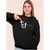 Moletom Canguru Feminino Estampado Preto Algodão - Levo Moda Masculina e Feminina