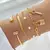 4 Pçs Conjunto Pulseira Banhada A Ouro