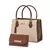 Kit Bolsa Lorena Com Carteira Feminina Bicolor Elegante de Mão e Alça Transversal