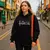 Moletom Canguru Feminino Estampado Preto Algodão na internet