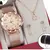 Relógio Feminino Analógico + Kit C/ Colar, Brincos Feminino Folheado á Ouro 18K Dourado - Levo Moda Masculina e Feminina