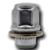 Tuerca cromada con rondana, medida M12-1.50, vista frontal.NLLS-7000000080.